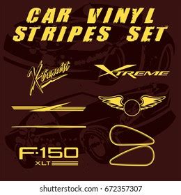 Car Vinyl Stripes Set Stock Vector (Royalty Free) 672357307 | Shutterstock