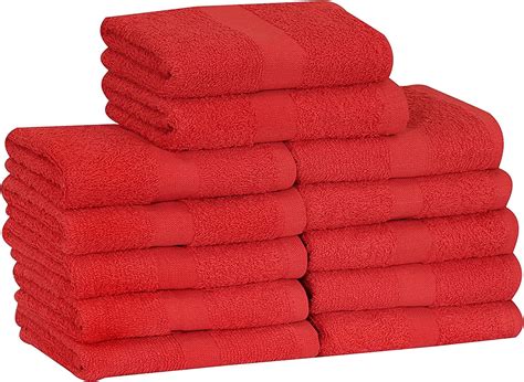 Gold Textiles Hand Towels Red 16x27 Soft Absorbent Quick Dry Gym Salon