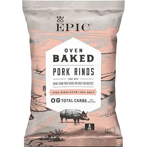 Epic Pink Himalayan And Sea Salt Baked Pork Rinds Keto Friendly 5 Oz Shipped To You Whole