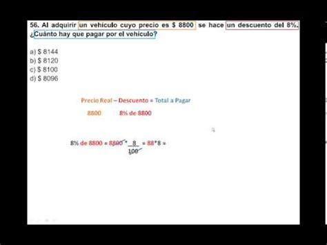 Examen Snna Matem Ticas Ejercicio De Problemas