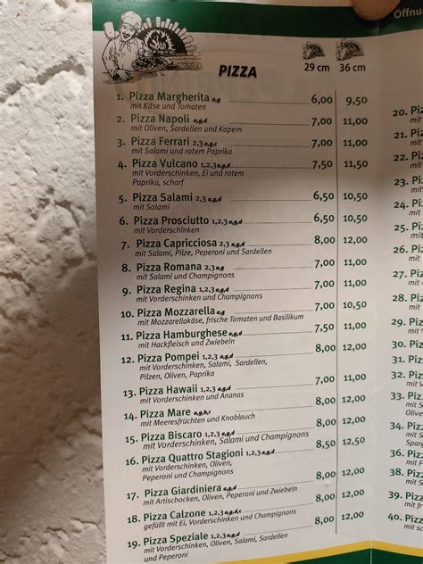 Speisekarte Von Pizzeria Da Peppino Zwiesel