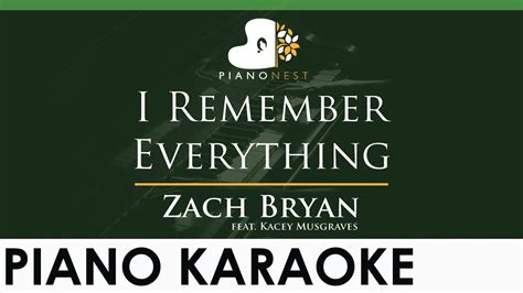 Zach Bryan - I Remember Everything (feat. Kacey Musgraves) - LOWER Key ...