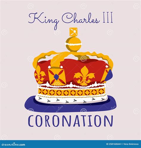 King Charles III Coronation Text. Edwards Crown. British Flag ...