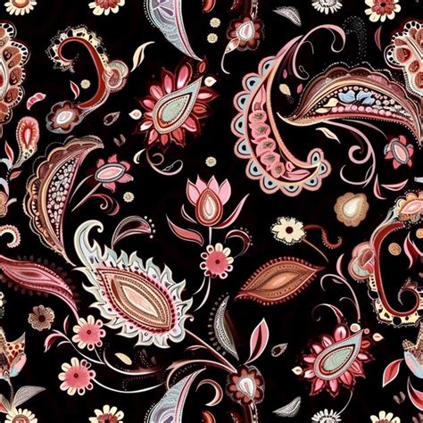 Premium Photo Seamless Floral Paisley Pattern Vector Generative Ai