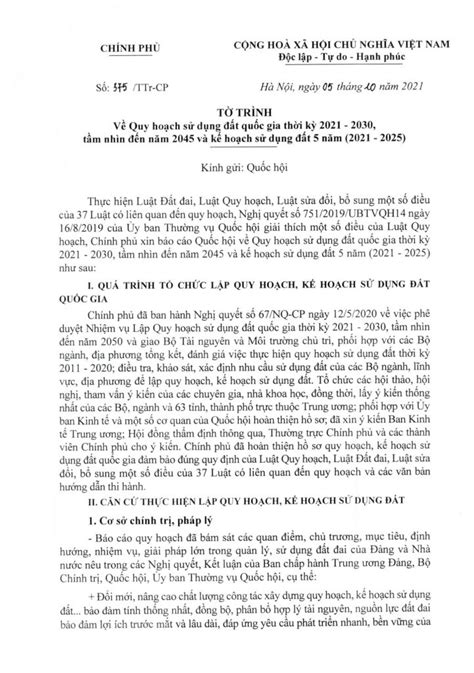 Ý kiến Luật sư liên quan đến Tờ trình 375 của Chính phủ về Quy hoạch và