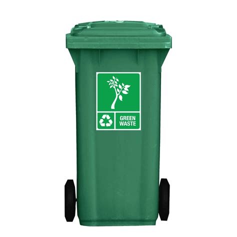 Standard Green Waste Wheelie Bin Stickers – New Signs