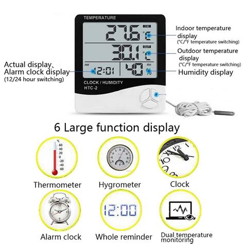 18 LCD Digitale Temperatuur Vochtigheid Meter Thu Grandado