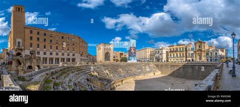 Panoramic View Of The Roman Amphitheater Anfiteatro Romano Church