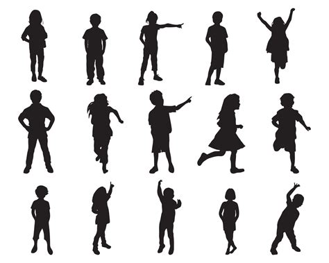 Kinderen Kinderen Silhouet Set Vector Silhouet Van Kinderen 11566835