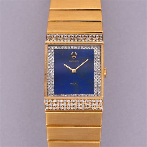 Rolex King Midas 4611 Diamond Lapis Lazuli Dial 18k YG Auctions