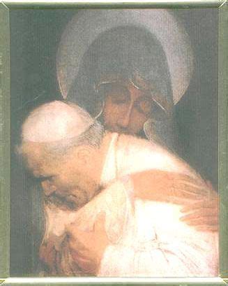 Mother Mary Holding Pope John Paul Ii