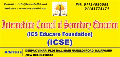 Intermediate Council Of Secondary Educationdelhi