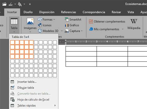 Tablas en Word Qué es y cómo insertar una tabla en Word Tecpro Digital