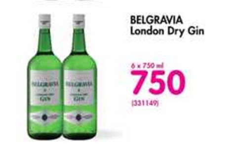 Belgravia London Dry Gin 6 X 750ml Offer At Makros Liquor