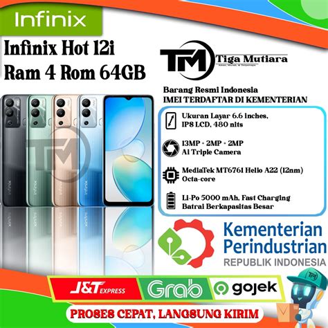 Jual Infinix Hot 12i Ram 4 Rom 64GB Shopee Indonesia
