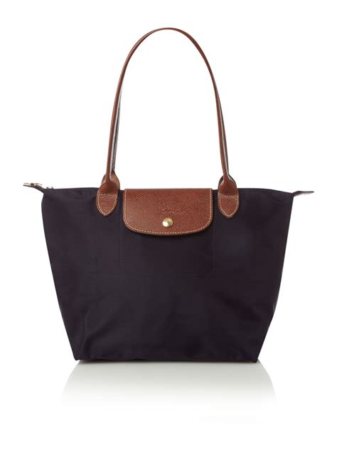 Longchamp Pliage Medium Shoulder Tote In Brown Purple Lyst