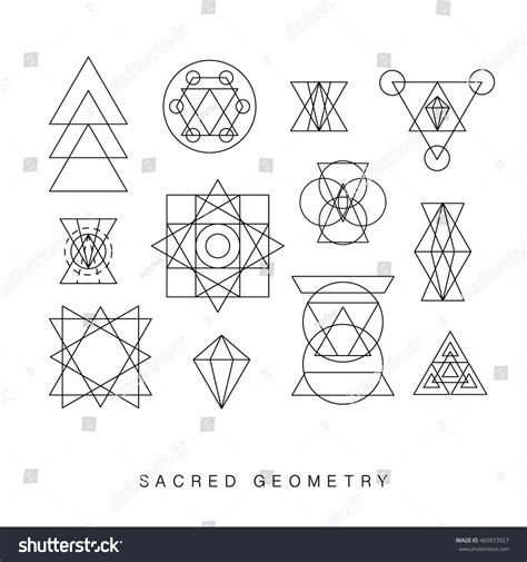 Sacred Geometry Signs Set Linear Modern Stock Vector Royalty Free