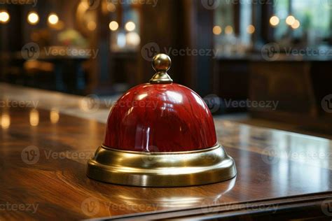 Hotel Ring Bell On Counter Desk At Front Reception 28133878 Stock