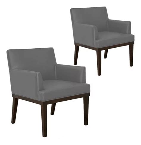 Kit Sillones De Sal N Beatriz Corino Dise O De Tela Lisa Gris