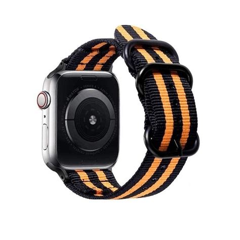 Skalo Nato Armb Nd Nylon Apple Watch Ultra Mm Sort Orange