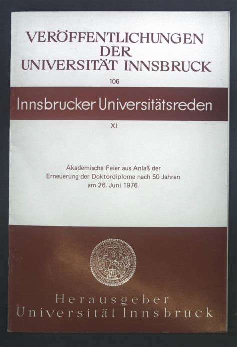 Akademische Feier aus Anlaß der Erneuerung der Doktordiplome nach 50