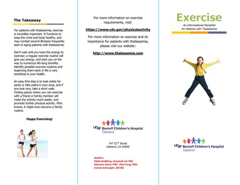 Pdf Physical Activity Brochure For Patients With Thalassemia