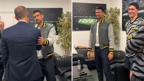 Juve Djokovic Saluta Allegri E La Squadra Dopo La Vittoria Sul Cagliari