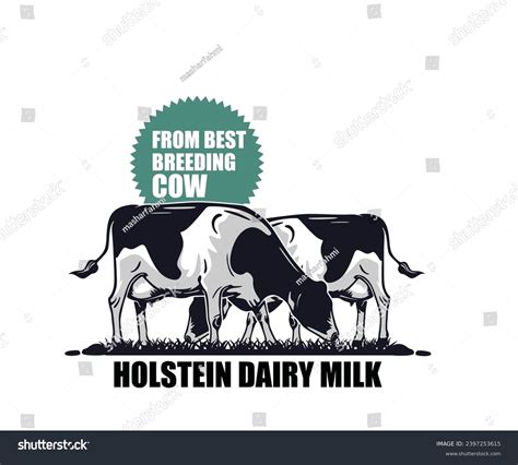 Holstein Dairy Milk Cow Logo Silhouette Stock Vector Royalty Free