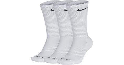 Nike Cotton 3 Pack Dri-fit Plus Crew Socks in White/Black (White) for ...