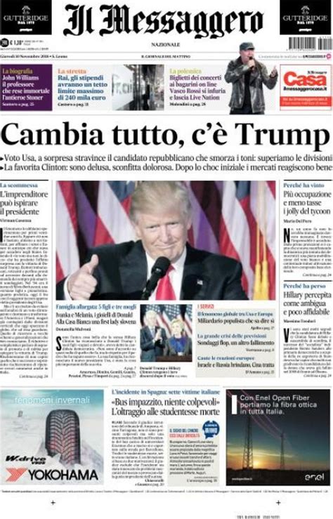 Giovedì 10 Novembre Le Prime Pagine Dei Giornali Italiani Velvetnews