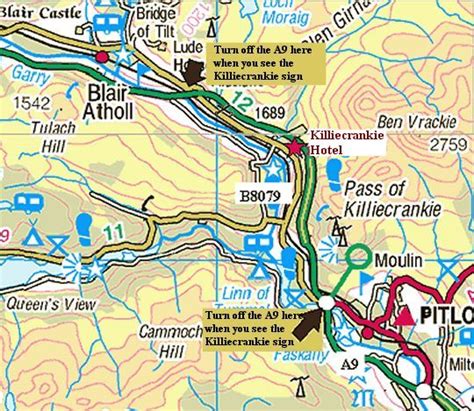 Map of Perthshire showing the location of Killiecrankie | Uk holidays, Eilean donan, Map