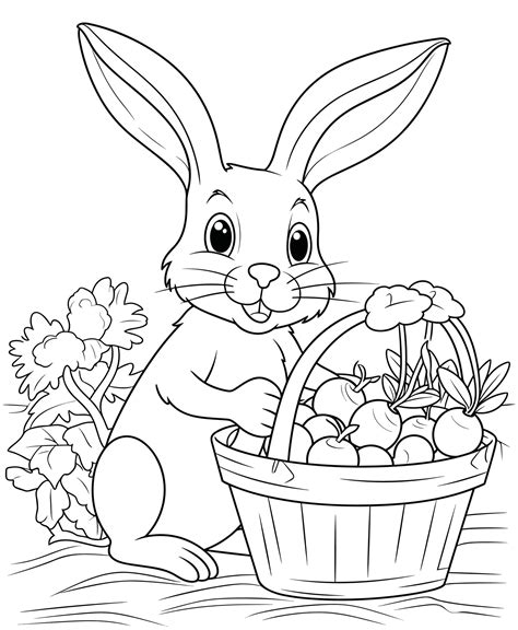 realistic rabbit coloring pages 29102975 Vector Art at Vecteezy