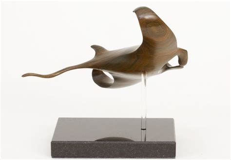 Manta Carved From Lignum Vitae By Wildlife Artist Bill Prickett