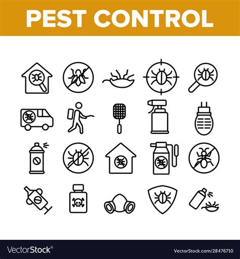 Pest Control Service Collection Icons Set Vector Image