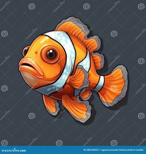 A Cartoon Illustration of a Clown Fish. Generative AI. Stock ...