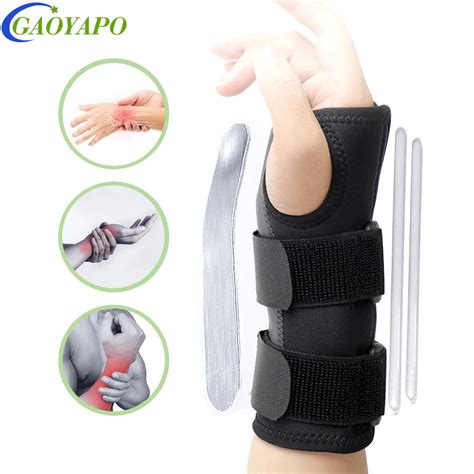 1PCS Carpal Tunnel Wrist Brace Support With 2 Straps Metal Splint