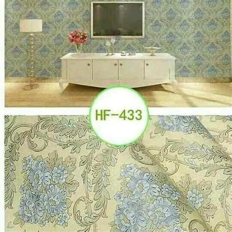 Jual Wallpaper Sticker Dinding Motif Batik Gold Biru M X Cm Di