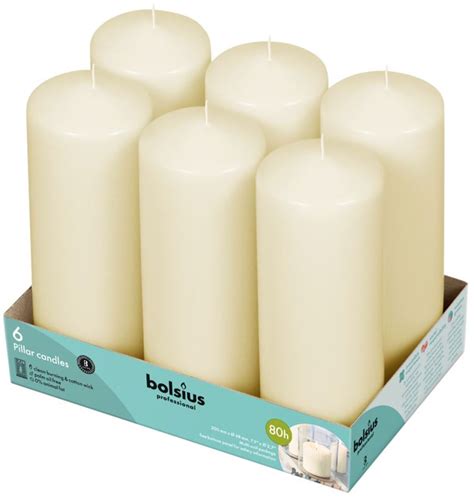 Bolsius Professional Pillar Candles Ivory Set Of Csd