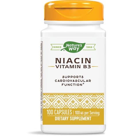 Nature S Way Niacin Vitamin B3 100 Mg Per Serving 100 Capsules