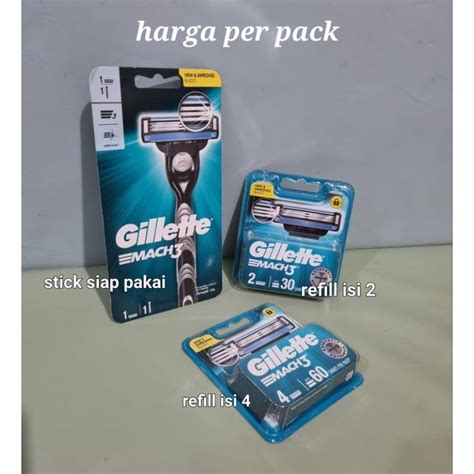 Jual GILLETTE MACH 3 Classic Alat Cukur Siap Pakai Refill Isi 2pcs