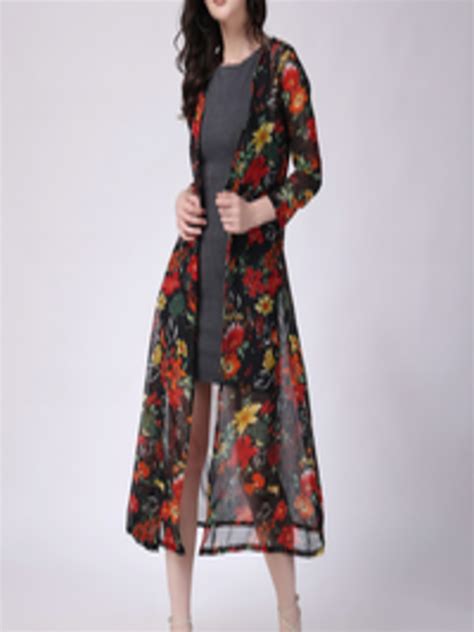 Buy SCORPIUS Floral Printed Open Front Longline Shrug Shrug For Women