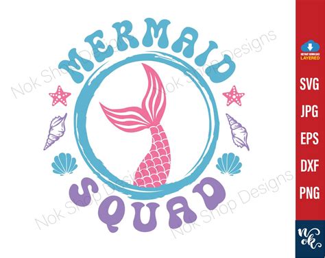 Mermaid Squad Svg Mermaid Birthday Squad Svg Mermaid Party Shirt Png