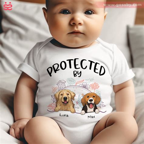 Custom Baby Onesies - Protected by Dogs - Personalized Onesie