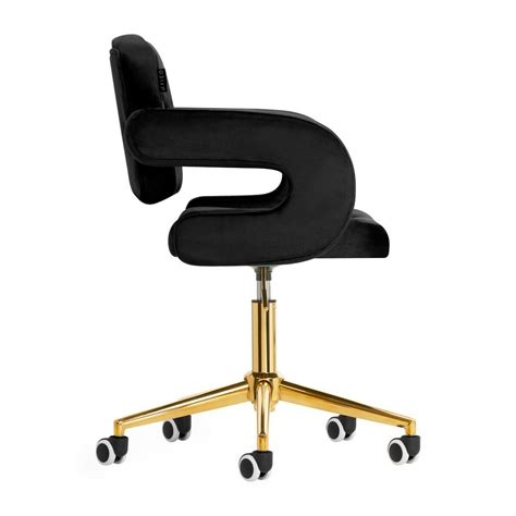 4Rico beauty salon chair with wheels QS-OF213G, black velvet | Salonams.eu