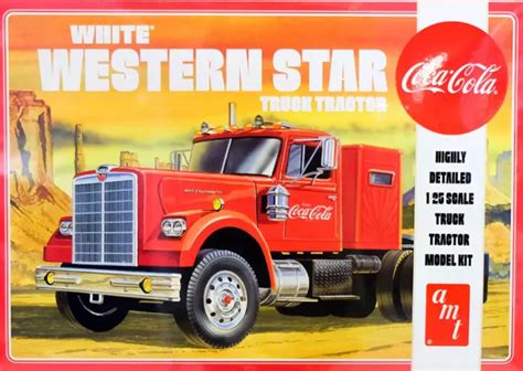 WHITE WESTERN STAR Truck Tractor Coca Cola 1 25 AMT Model Kit Bausatz