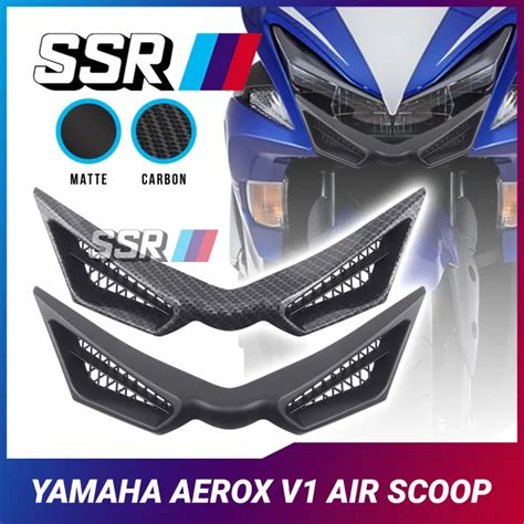 Yamaha Aerox Air Scoop V Winglet D Carbon Fiber Matte Black Ssr