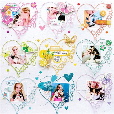 Love You Heart Layout By Paige Evans Project Idea Scrapbook