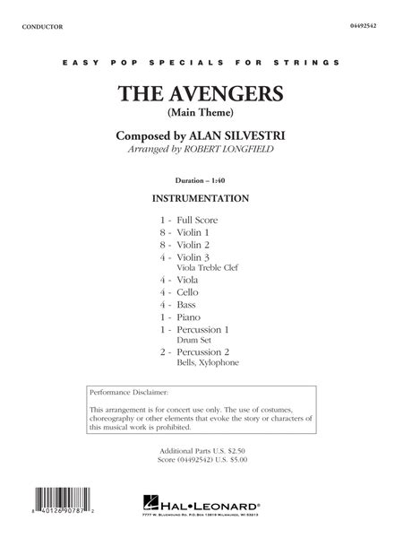 The Avengers Main Theme Arr Robert Longfield Conductor Score Full Score By Alan