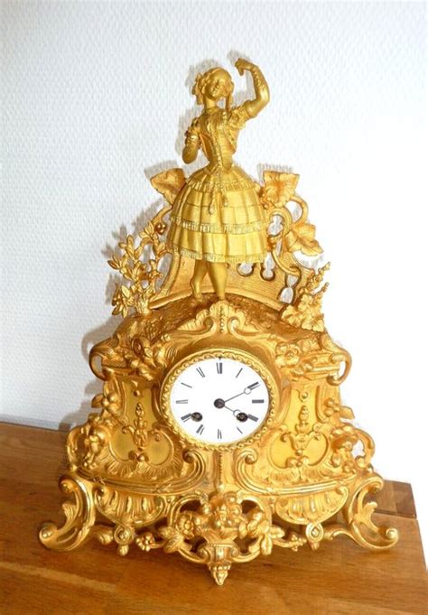 Mantel Clock Bronze Gilt Silvered Patinated Cold Catawiki