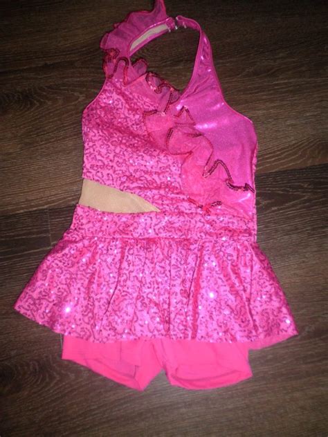 MC Preloved Solo Hot Pink Sequin Costume Size MC Dance Costume Supplies